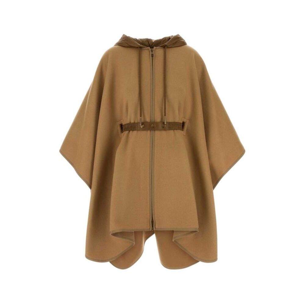 Moncler Women Camel Wool Blend Cape